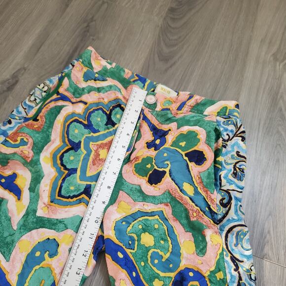 Maeve Pants 4P Anthropologie Art Wear Colorful Business Casual Satin Funky - Picture 6 of 10